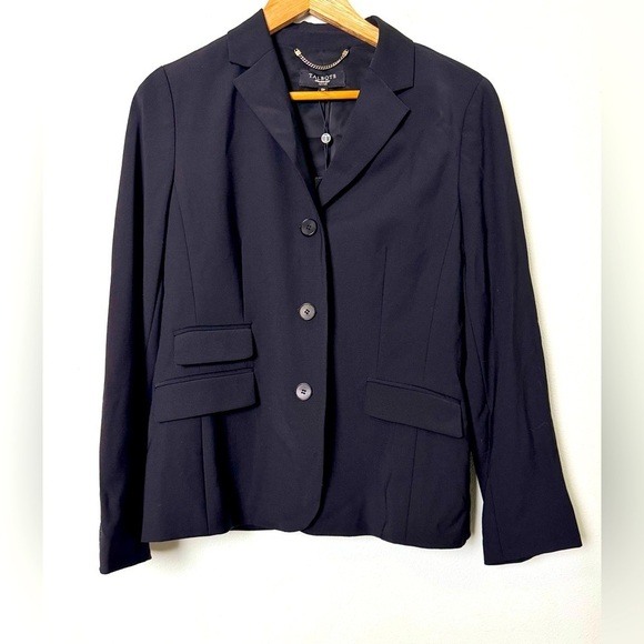 NWT Talbots 3 Button Wool Blend Black Blazer Women's Size 10 Petite - Picture 1 of 10